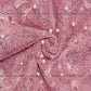 Siyani Pink Pearl And Floral Thread Embroidered Net Fabric