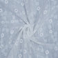 Siyani White Cotton Dyeable Small Floral Pattern Chikankari Schiffli Embroidered Fabric