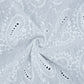 Siyani White Cotton Dyeable Cutwork Kalash Pattern Chikankari Schiffli Embroidered Fabric