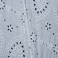 White Cotton Dyeable Heavy Cutwork Pattern Chikankari Schiffli Embroidered Fabric - Siyani Clothing India