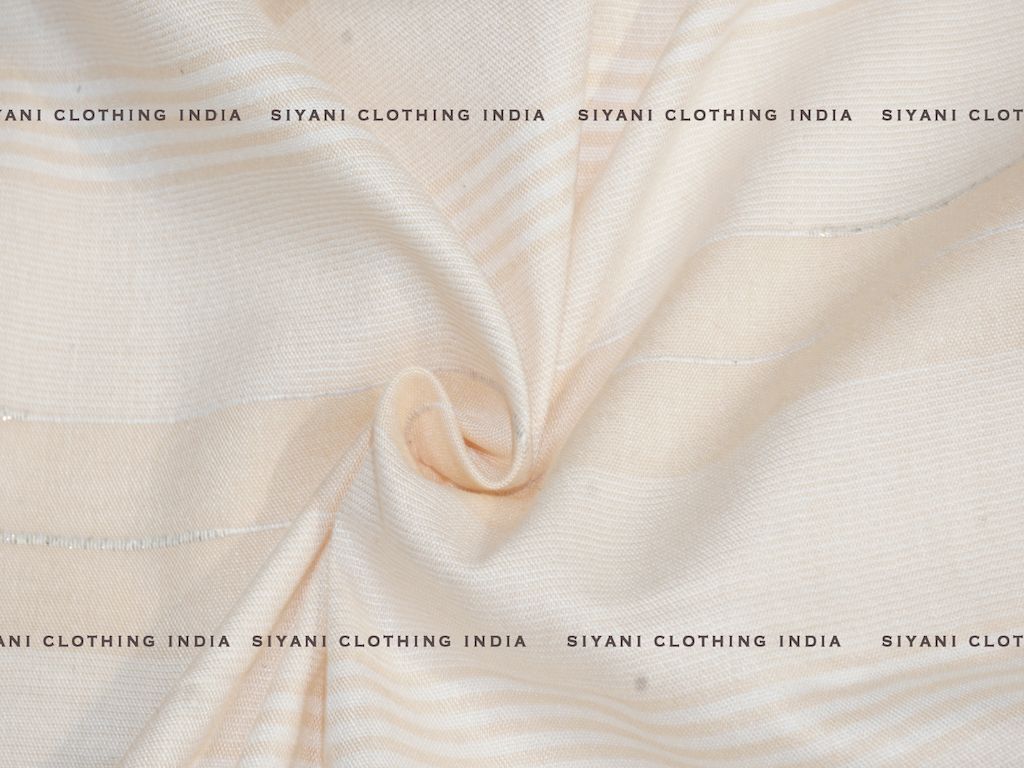 Siyani Orange Stripes Pattern Cotton Lurex Fabric