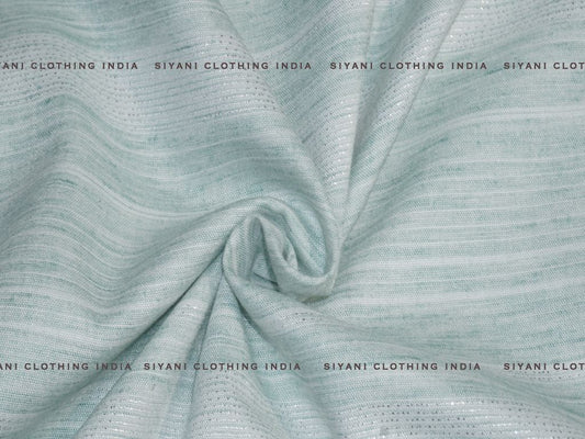 Siyani Leaf Green Stripes Pattern Cotton Lurex Fabric