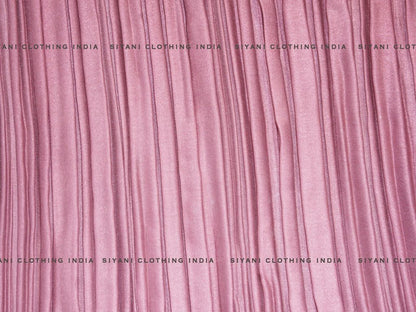 Pink Multi Tone Pleated Satin Georgette Fabric - Siyani Clothing India