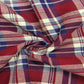 Siyani Red Checks Cotton Spun Fabric