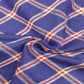 Siyani Royal Blue Checks Cotton Spun Fabric