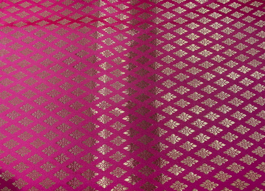 Flower Brocade fabric Pink Siyani Clothing India