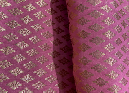 Flower Brocade fabric Pastel Pink Siyani Clothing India