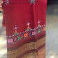 Maroon Pure Wool Embroidered Handmade Shawl - Siyani Clothing India