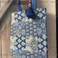 Blue Floral Pattern Handmade Sling Bag - Siyani Clothing India