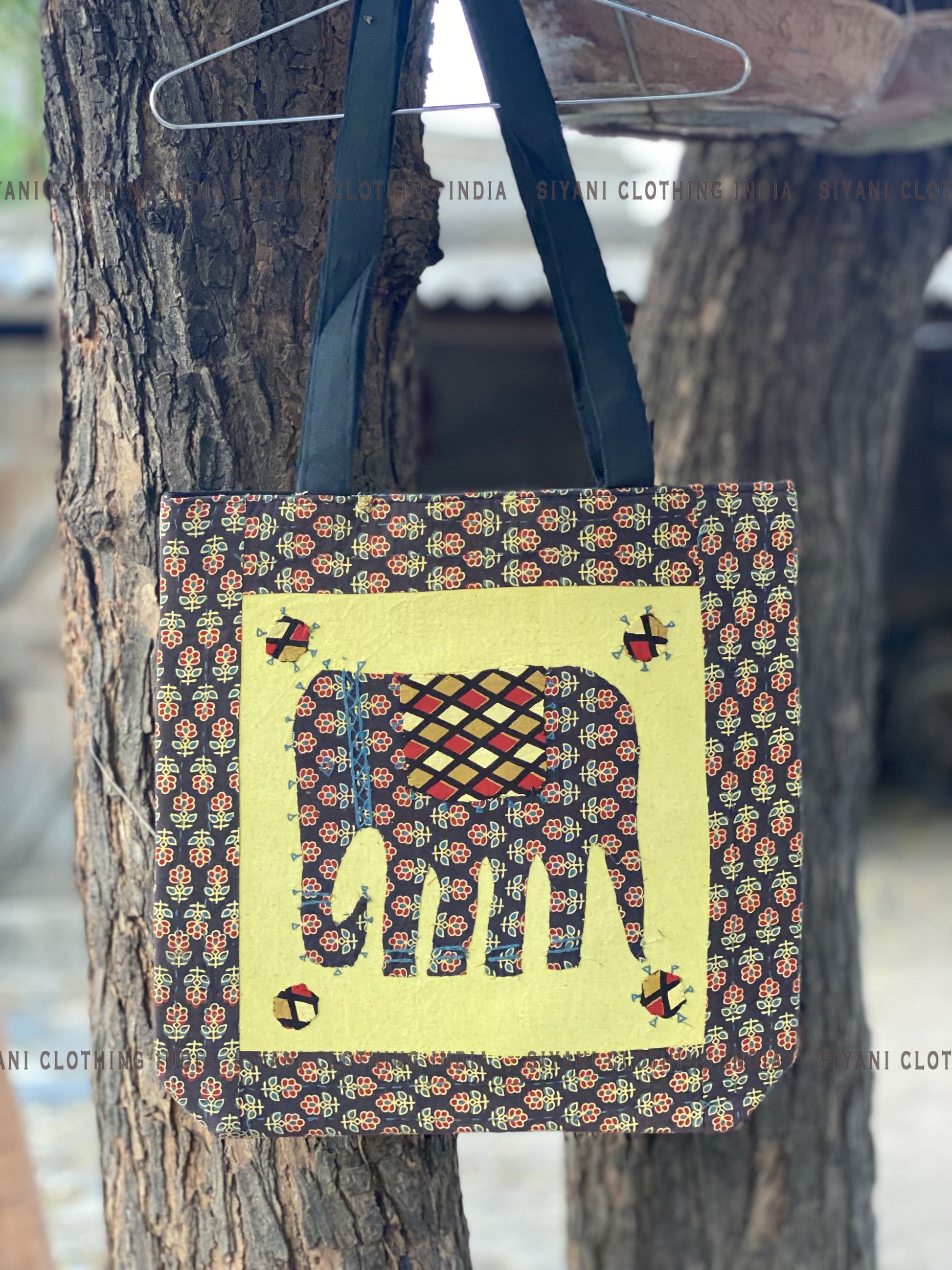 Siyani Multicolor Elephant Design Embroidered Handmade Sling Bag