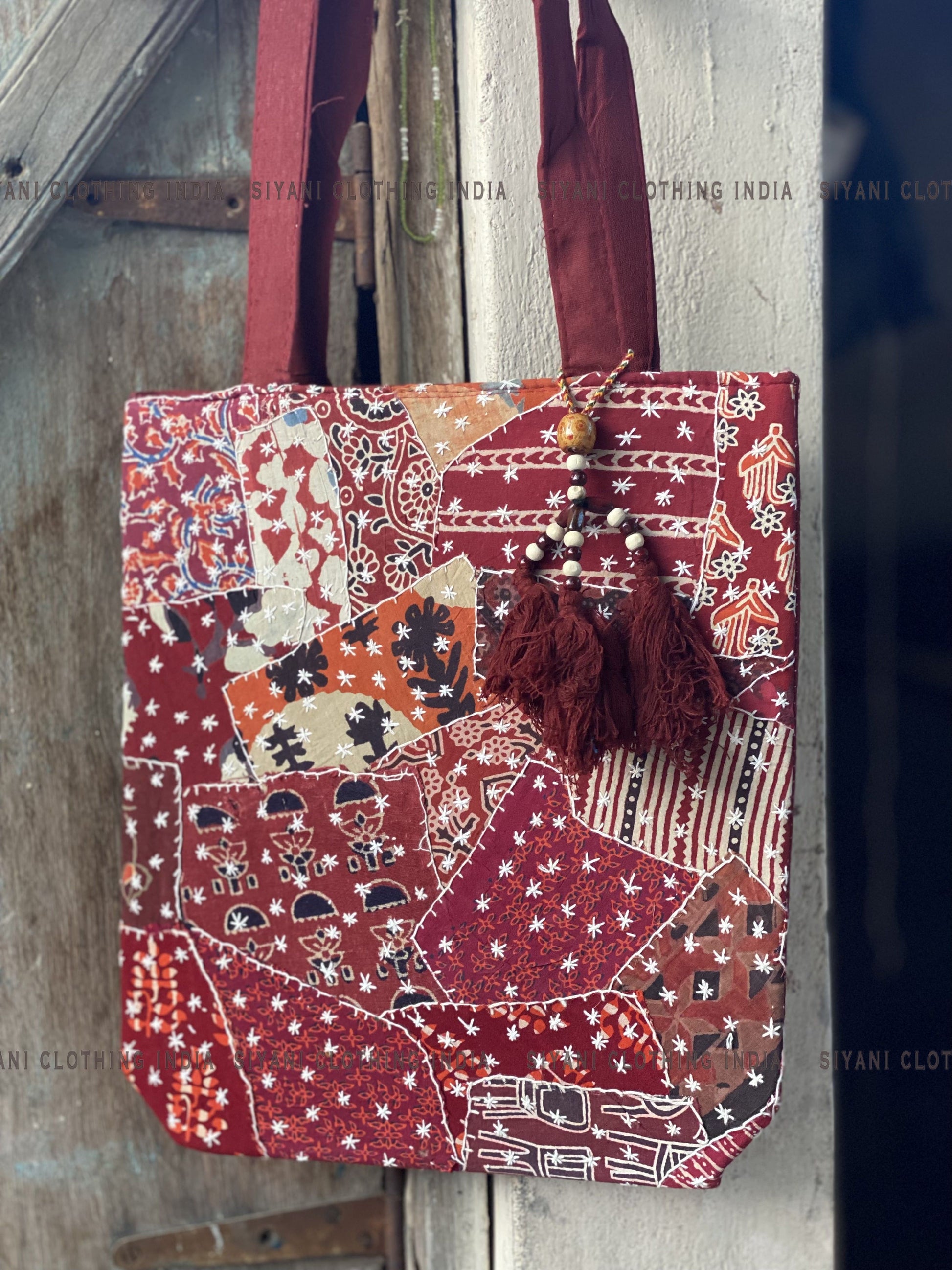 Siyani Maroon Batik Design Handmade Sling Bag