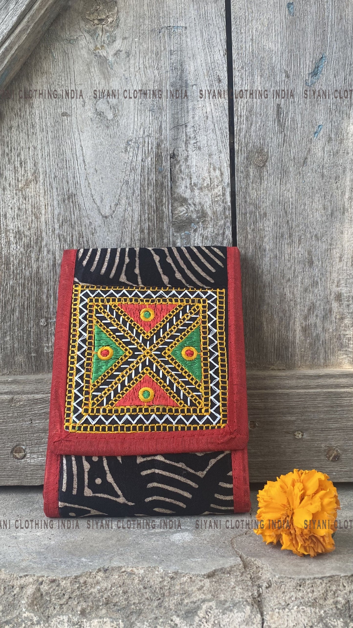 Siyani Black Thread Embroidered Handmade Tote Bag
