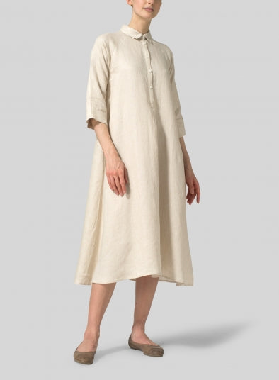 Beige Linen Tunic - Siyani Clothing India