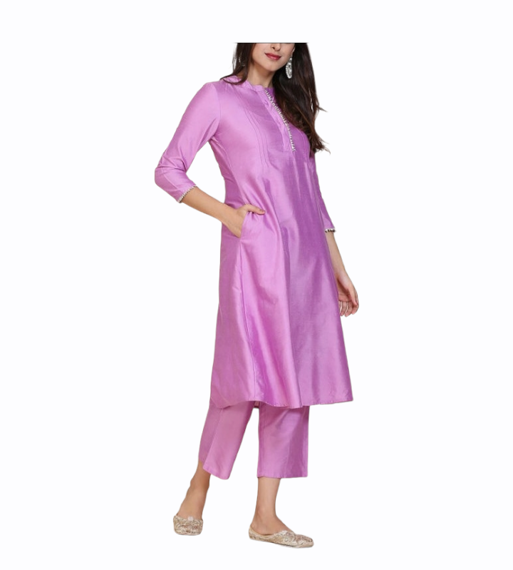 Purple Silk Kurta With Palazzo Siyani Clothing India