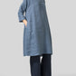 Blue Linen Tunic With Palazzo - Siyani Clothing India