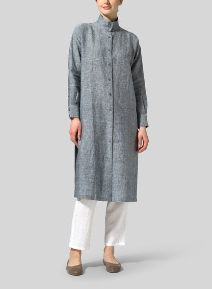 Siyani Grey Linen Kurta With Pants