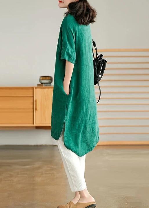 Dark Green Cotton Kurta With Palazzo - Siyani Clothing India