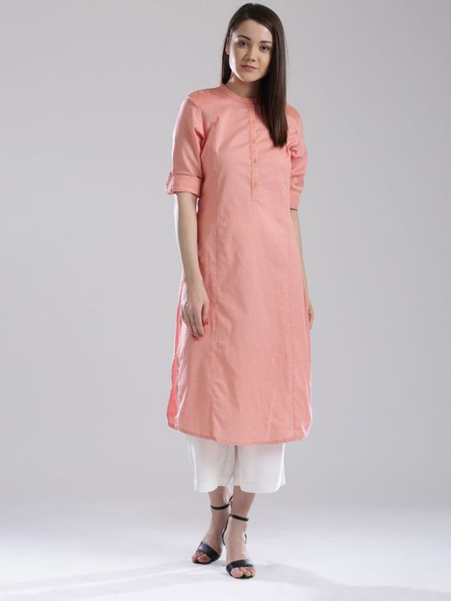 Peach Cotton Kurta With Palazzo Siyani Clothing India