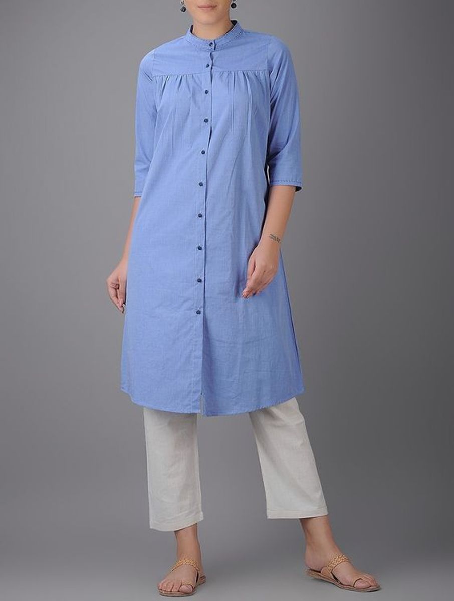 Blue Cotton A line Kurta Siyani Clothing India