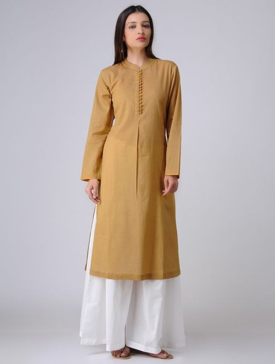 Mustard Cotton Kurta With Palazzo Siyani Clothing India