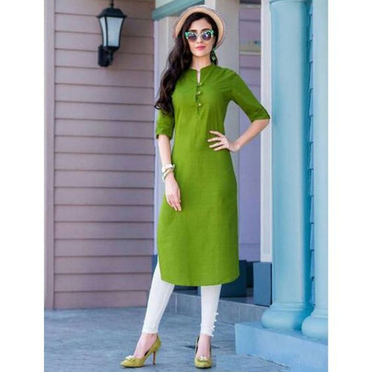 Green Cotton A line Kurti Siyani Clothing India