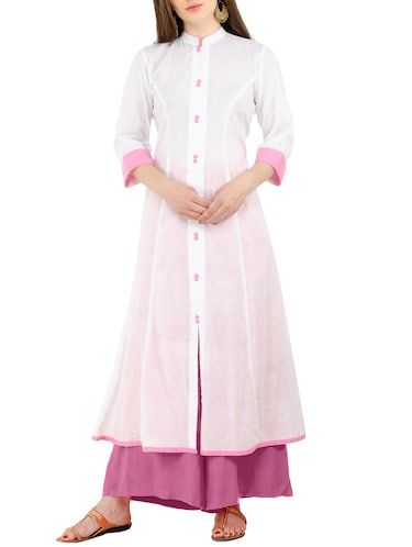 White Cotton Kurta With Palazzo Siyani Clothing India