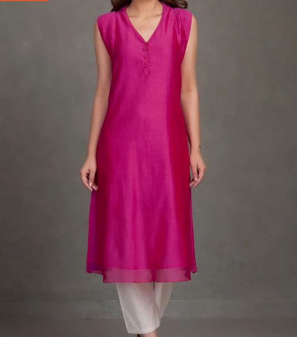 Pink Cotton Kurta Set With Pants Siyani Clothing India