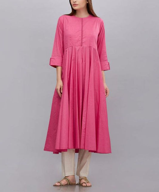 Pink Cotton Kurta With Pants Siyani Clothing India