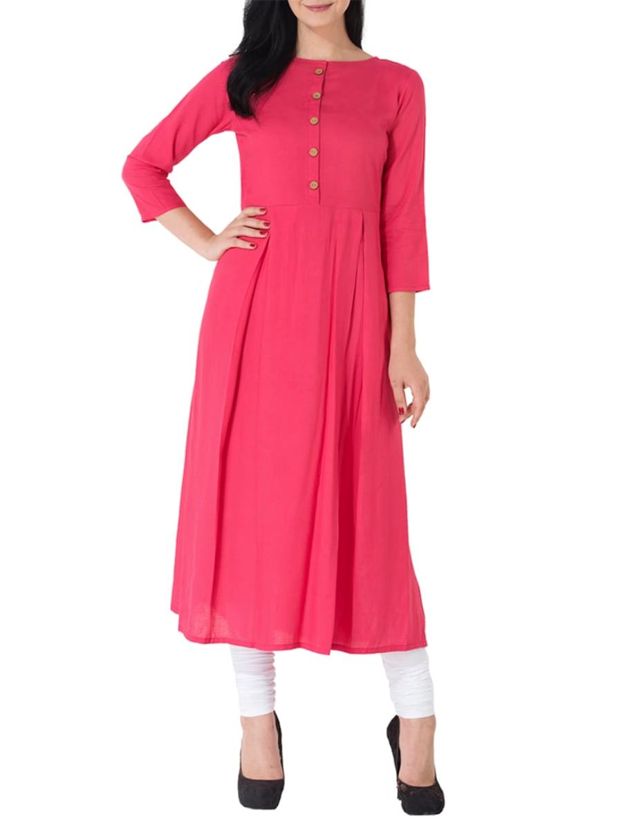 Pink Cotton Kurta With Churidaar Siyani Clothing India
