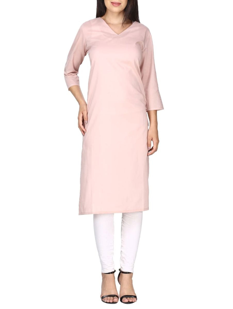 Pink Cotton Kurta With Churidaar Siyani Clothing India