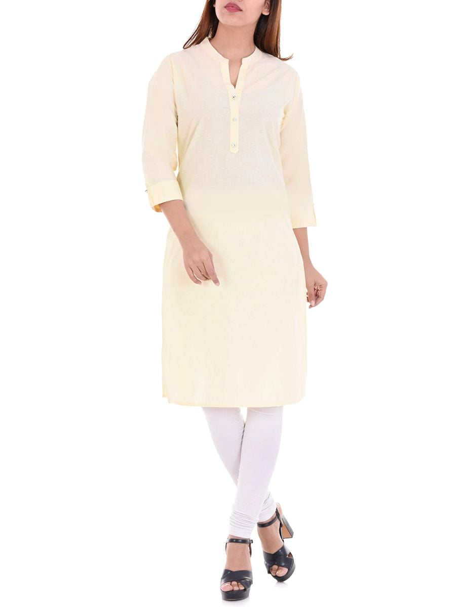 Beige Cotton Kurta With Churidaar Siyani Clothing India