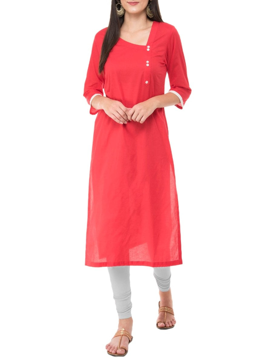 Orange Cotton Kurta With Churidaar Siyani Clothing India
