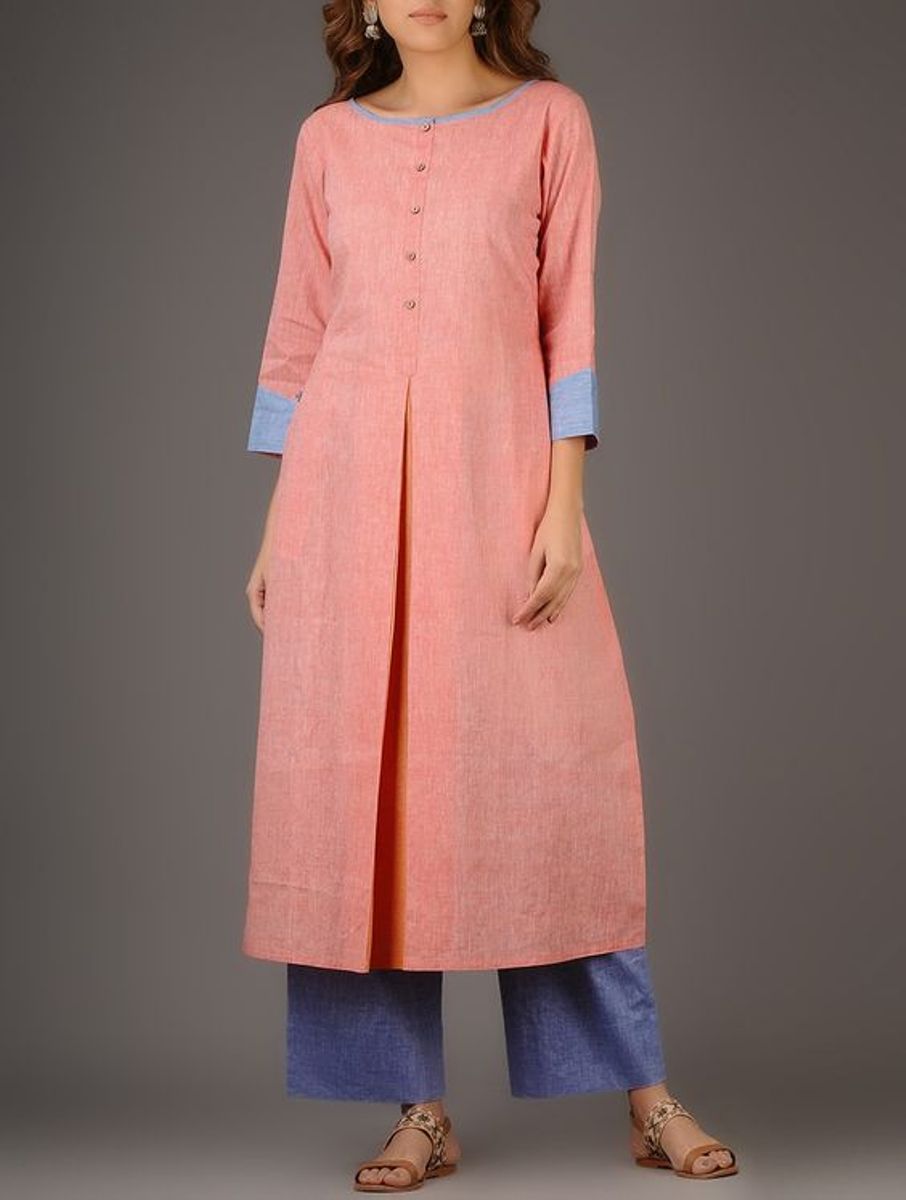 Pink Cotton Kurta With Palazzo Siyani Clothing India