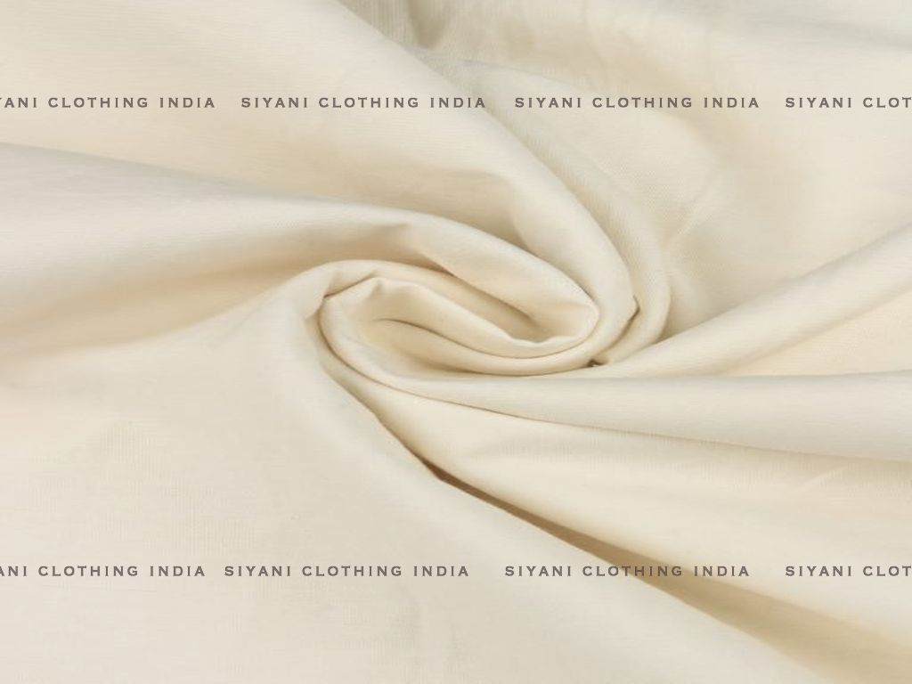 Siyani Off White Cotton Poplin Lycra Fabric