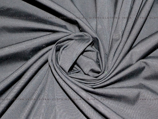 Siyani Black Cotton Poplin Lycra Fabric