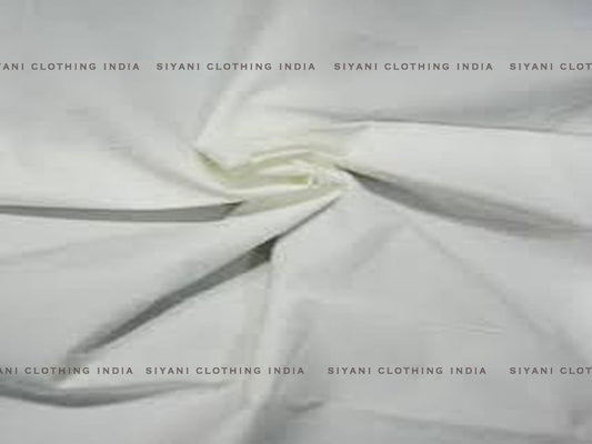 Siyani White Cotton Poplin Lycra Fabric