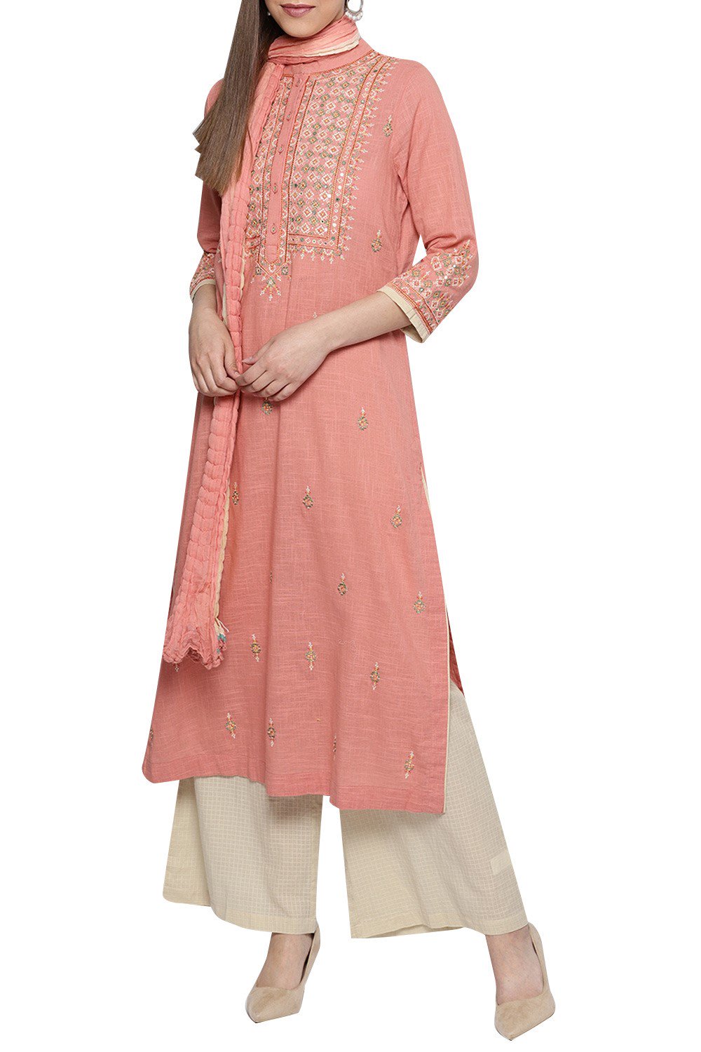 Rose Pink Kurta With Pants Siyani Clothing India